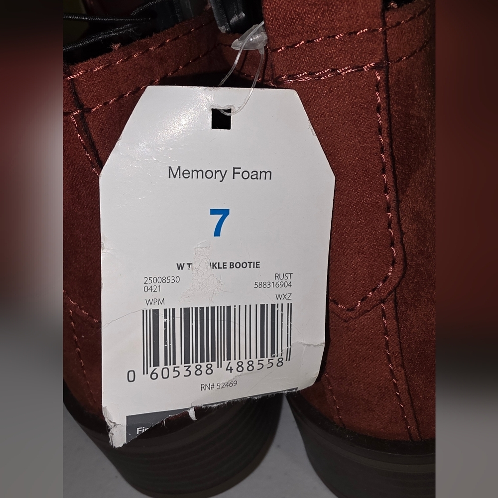 Time and Tru Women's Rust Ankle Booties - Picture 8 of 16
